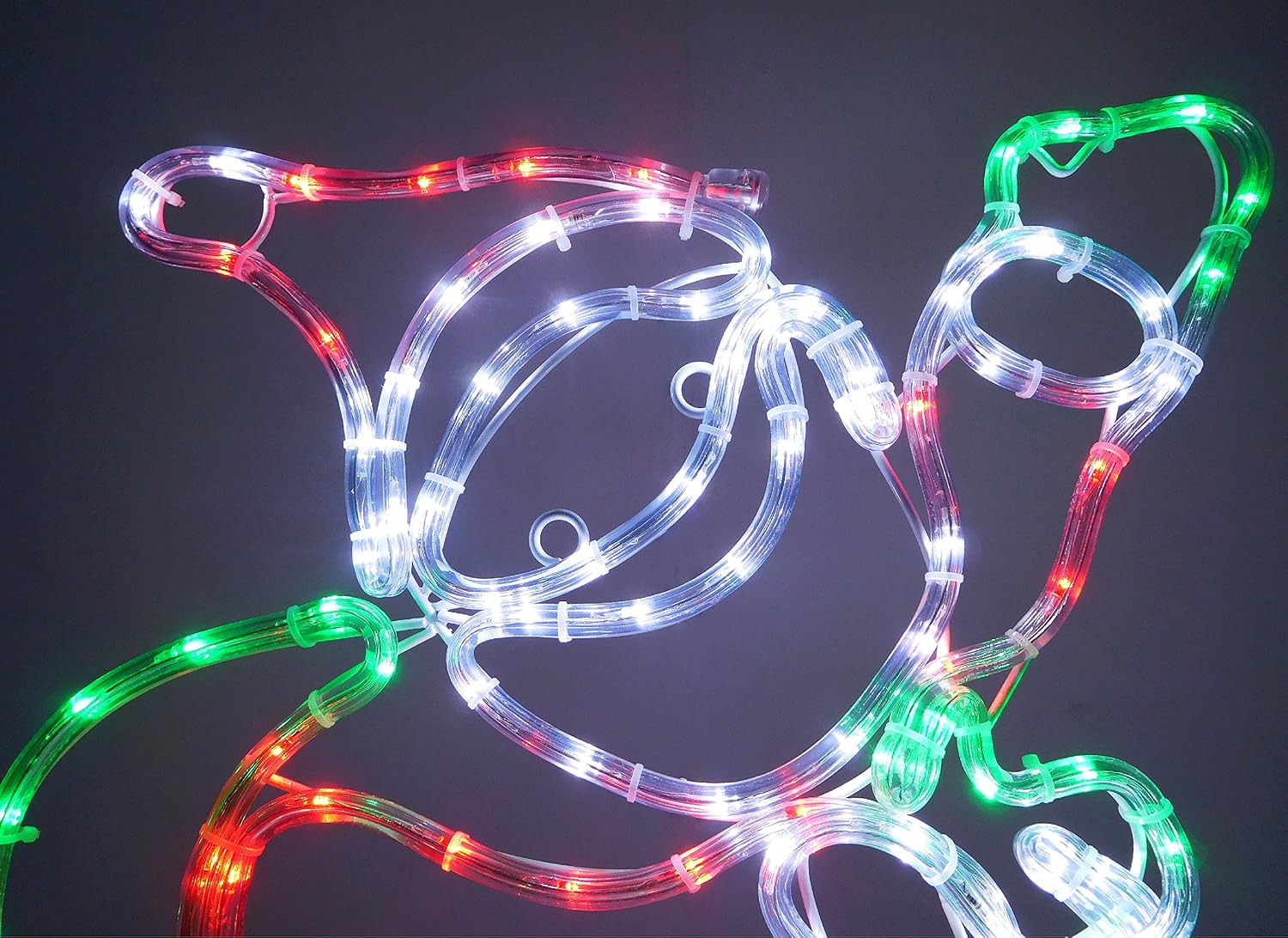 Christmas Concepts® Rope Light Santa On Bicycle with Flashing Wheel - 85cm x 103cm - Multi Coloured LED Lights - Image 4