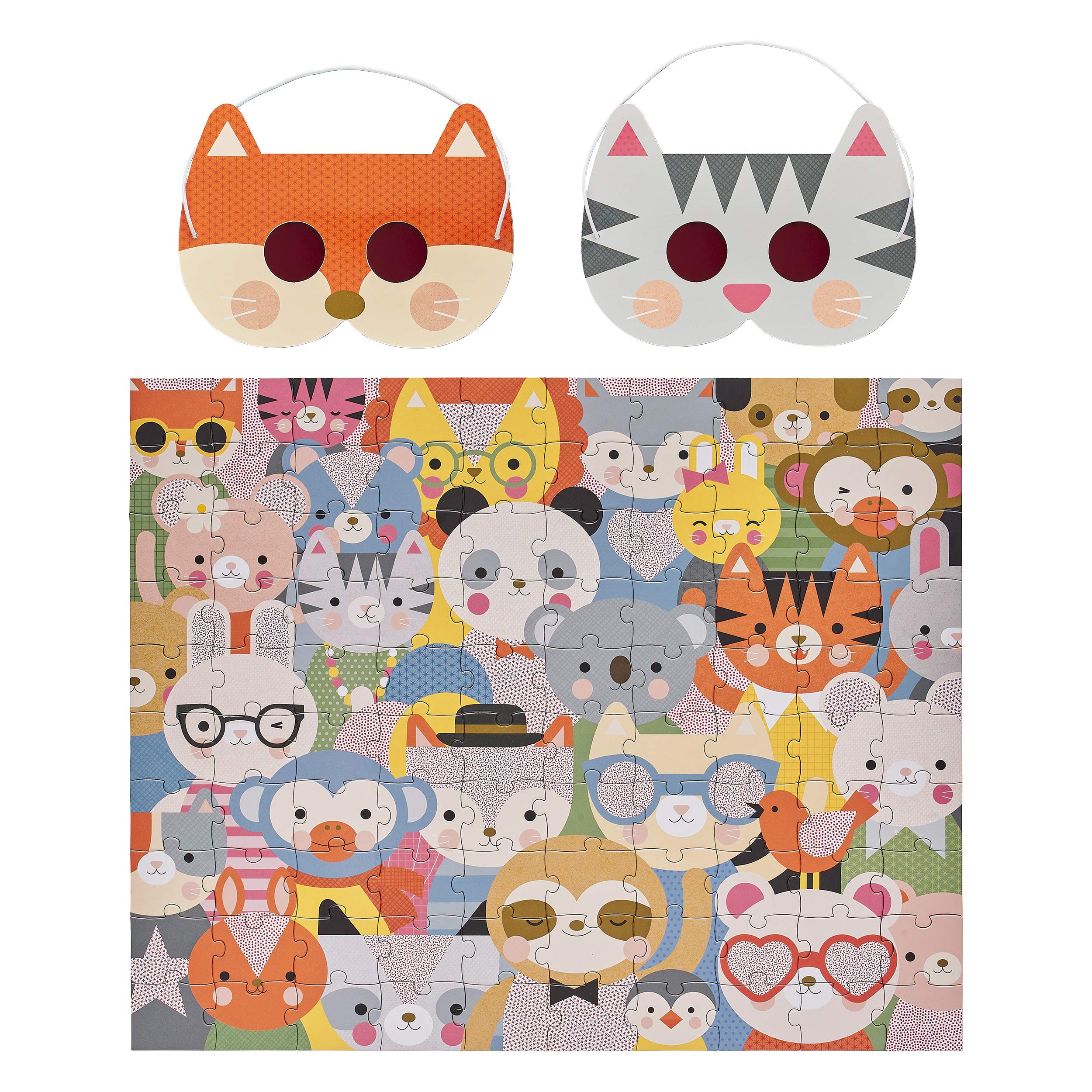 Petit Collage PTC330 Animal Festival Decoder Puzzle, Multi