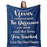 Linxher Farewell Gifts, Graduation Gifts, Coworker/Boss Leaving Job Gifts, Thank You Gifts for Women, Teacher/Employee Appreciation Gift, Retirement Gift, Inspirational Goodbye Gifts Blanket 60” x 50”