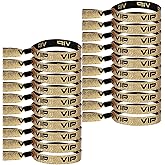 LIQWEI 20 Pcs VIP Gold Wristbands, Cloth Wristbands Event Bracelets, Gymnastics Wristband Admission Wristband for Concert Wedding Fairs Club Festivals Supplies Wrist Strap Activities