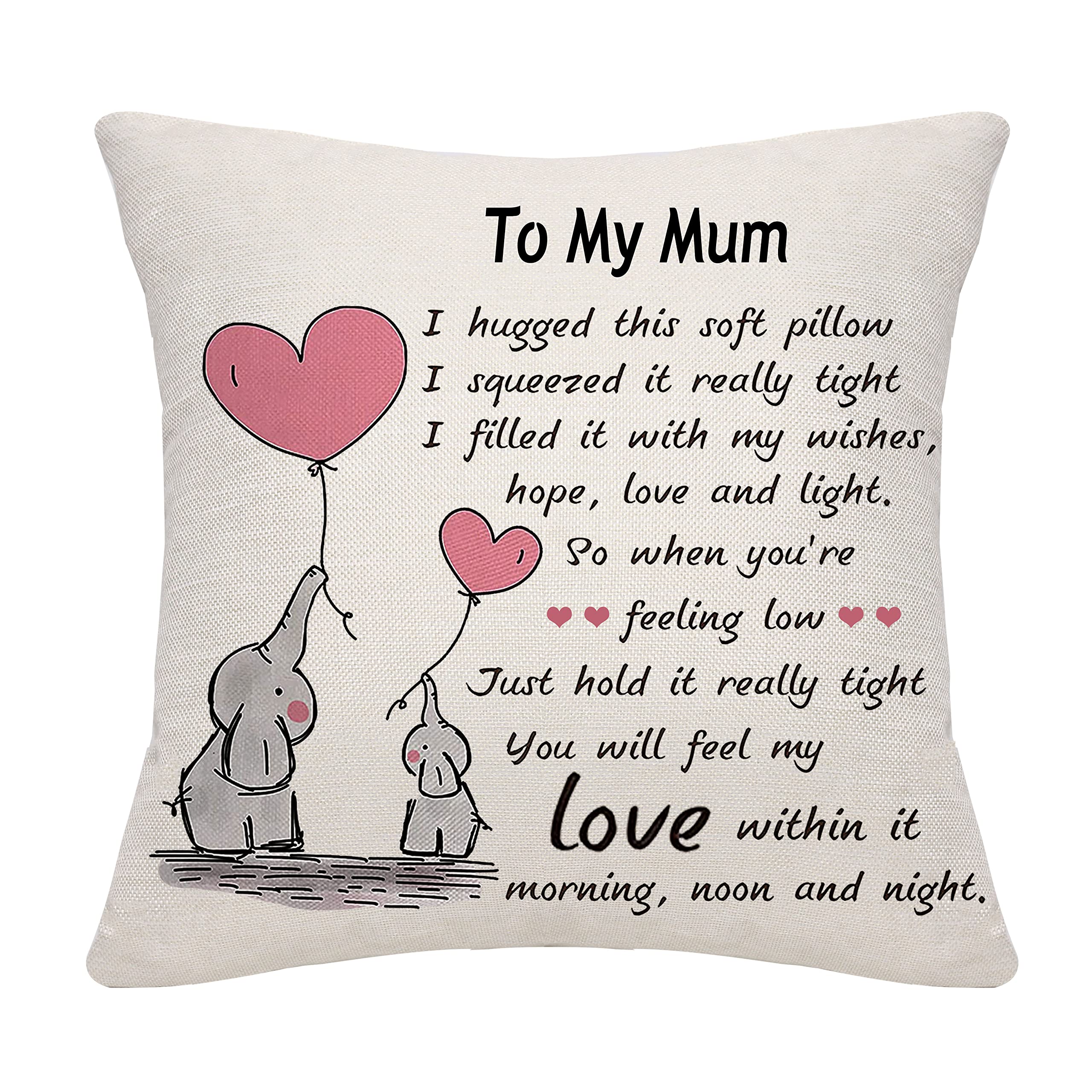 Mum Gifts from Daughter Son Mom Mum Mother Mama Throw Pillow Cover Cushion Case Cushion Cover Thanksgiving Gifts (mum-1)