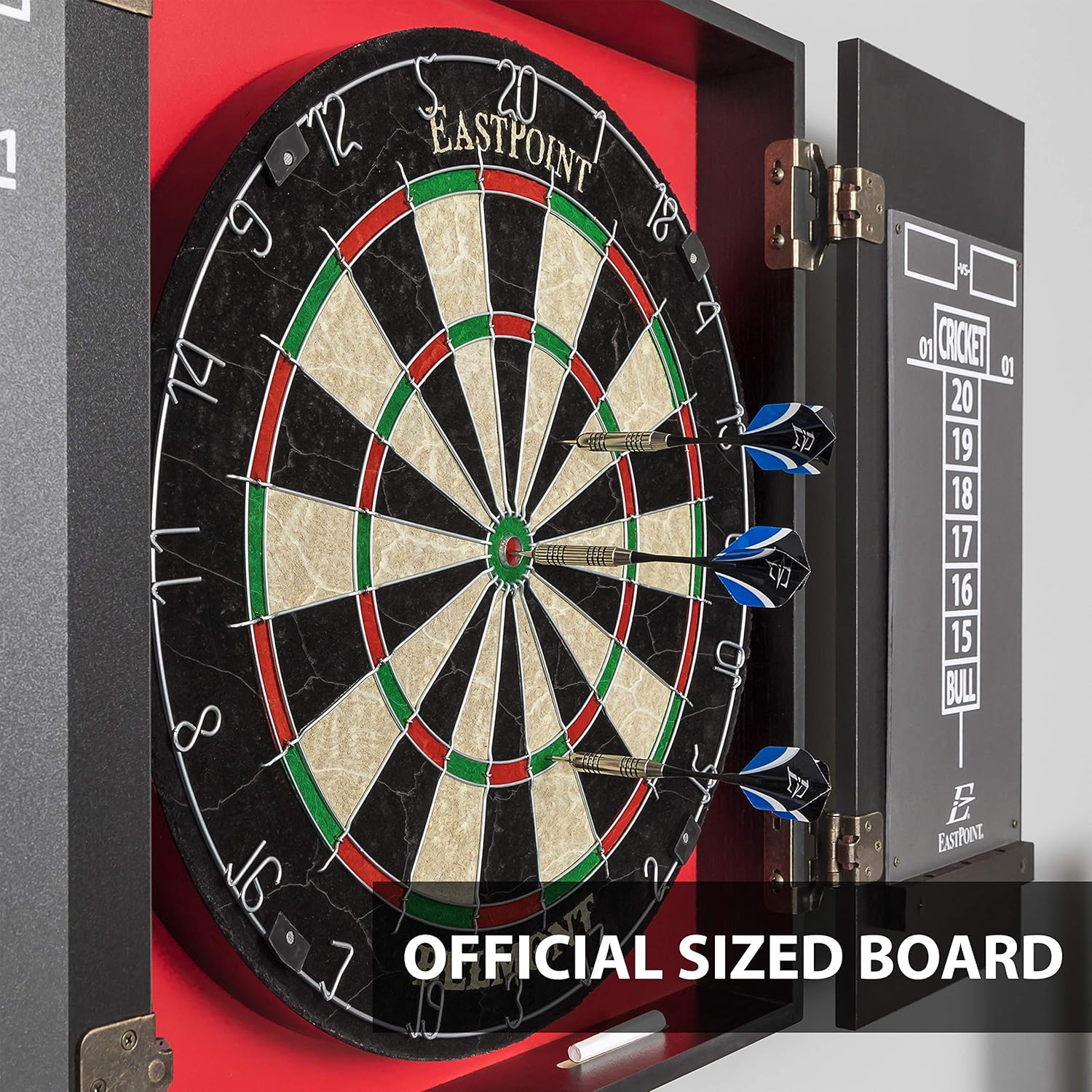 EastPoint Sports Belmont Bristle Dartboard and Cabinet Set - Features Easy Assembly - Complete with All Accessories : Sports & Outdoors