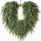 Artificial Christmas Cedar Heart-Shaped Wreath for Front Door Decor | Lifelike Touch Pine Needles Wreath, Natural Droop Design, Realistic Greenery, for Farmhouse/Wall/Window/Outdoor/Holiday Decor