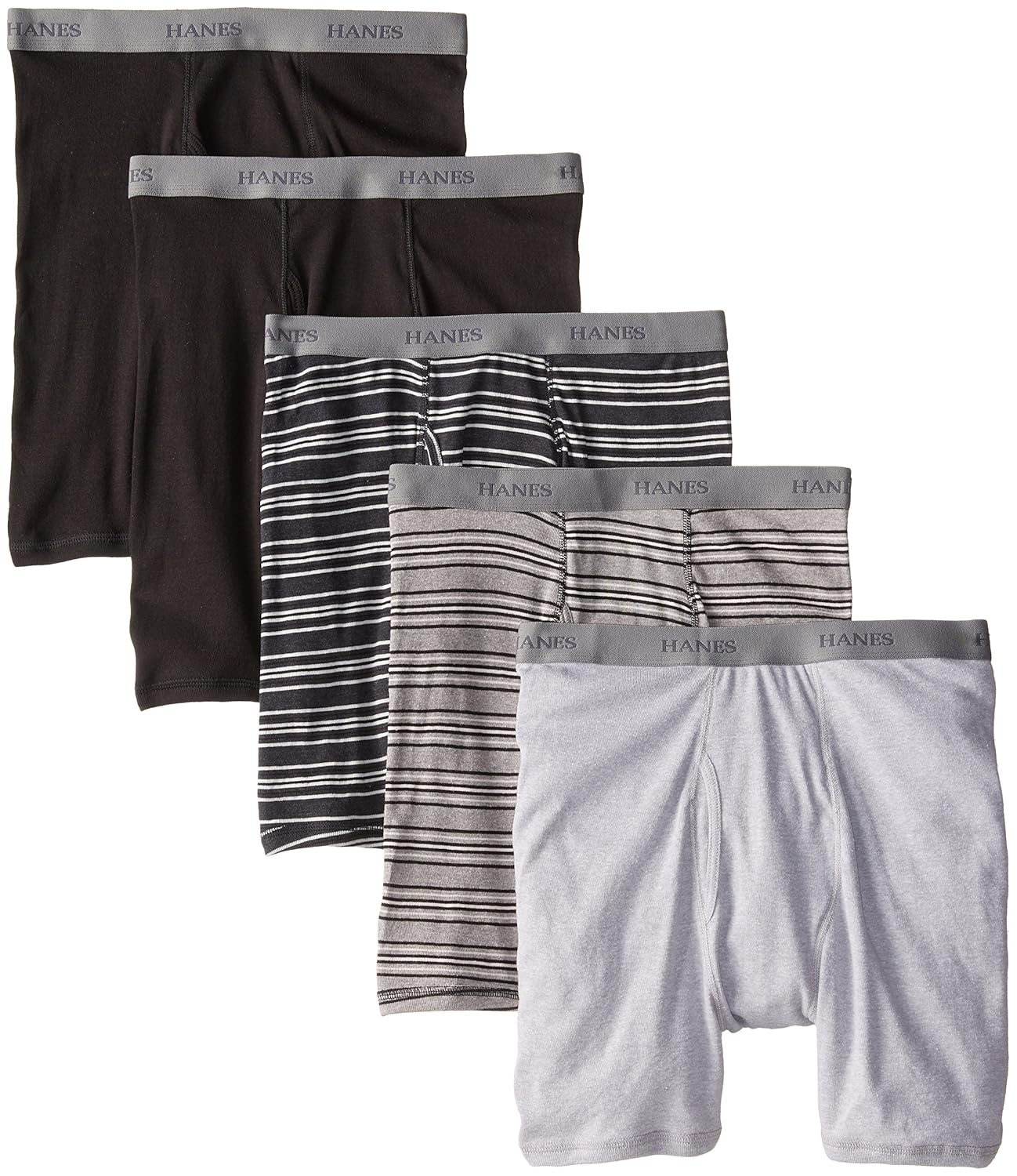 Hanes Ultimate Men's 5Pack Assorted Striped Boxer Briefs at Amazon Men