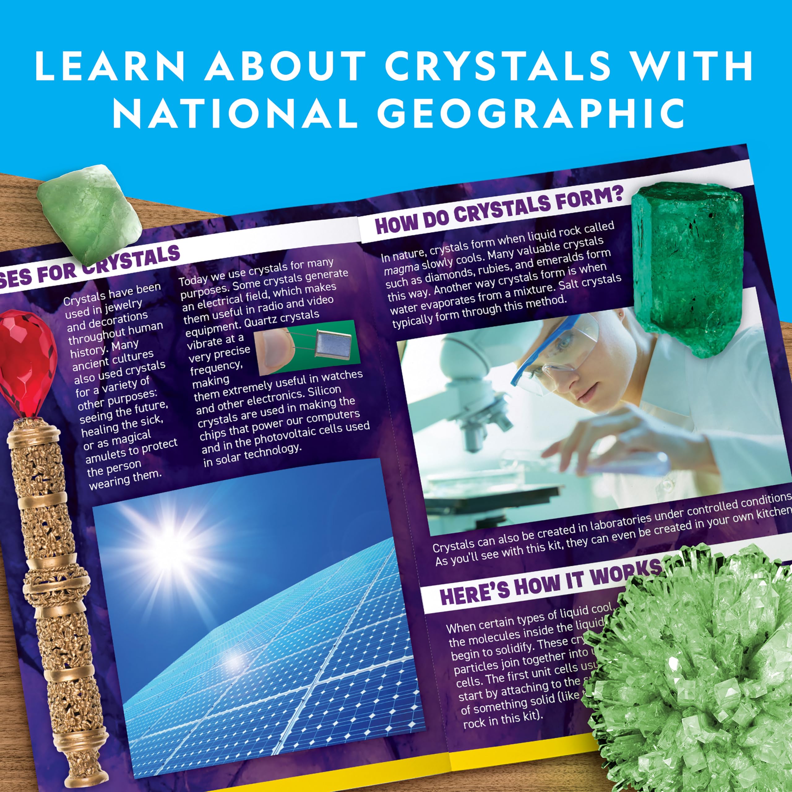 National Geographic Jumbo Crystal Growing Kit - Grow Your Own Giant Glow in The Dark Crystal in a Few Days with This Crystal Making Kit, Science Kit, Grow Crystals for Kids (Amazon Exclusive)