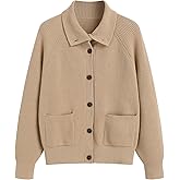 ZAFUL Women's Fall Chunky Cardigan Sweaters Trendy 2025 Mock Neck Button Down Long Sleeve Casual Knit Coat Winter Clothes