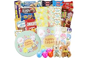 SARAH'S CANDY FACTORY Easter Snack Green Tin (46 Count) Filled with Candy, Peelable Gummies, Bunny and More, Great Package for Family, Friends, Boys and Girls