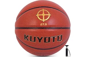 KUYOTQ Kids Toddler Youth Adult Size 3/4/5/6/7 Basketball 22/25.5/27.5/28.5/29.5" Thickened Rubber or Faux Leather Basketball in&Outdoor Basketball for Boys Girls Womens Mens Basketball(Deflated)