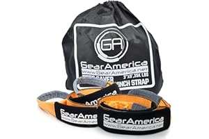 GA GEARAMERICA GearAmerica Tree Saver/Winch Line Extension Strap (3" x 8', 2 Pack) – Certified 35,053 lbs (17.5 US Tons) – Off Road Towing Recovery – Extreme Weather Resistance, Heavy Duty Triple Reinforced Loops