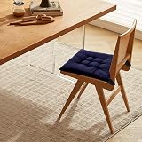 DKIEI Seat Pads for Dining Chairs 4 Pack 40x40cm Blue with Non-Slip Straps view 2