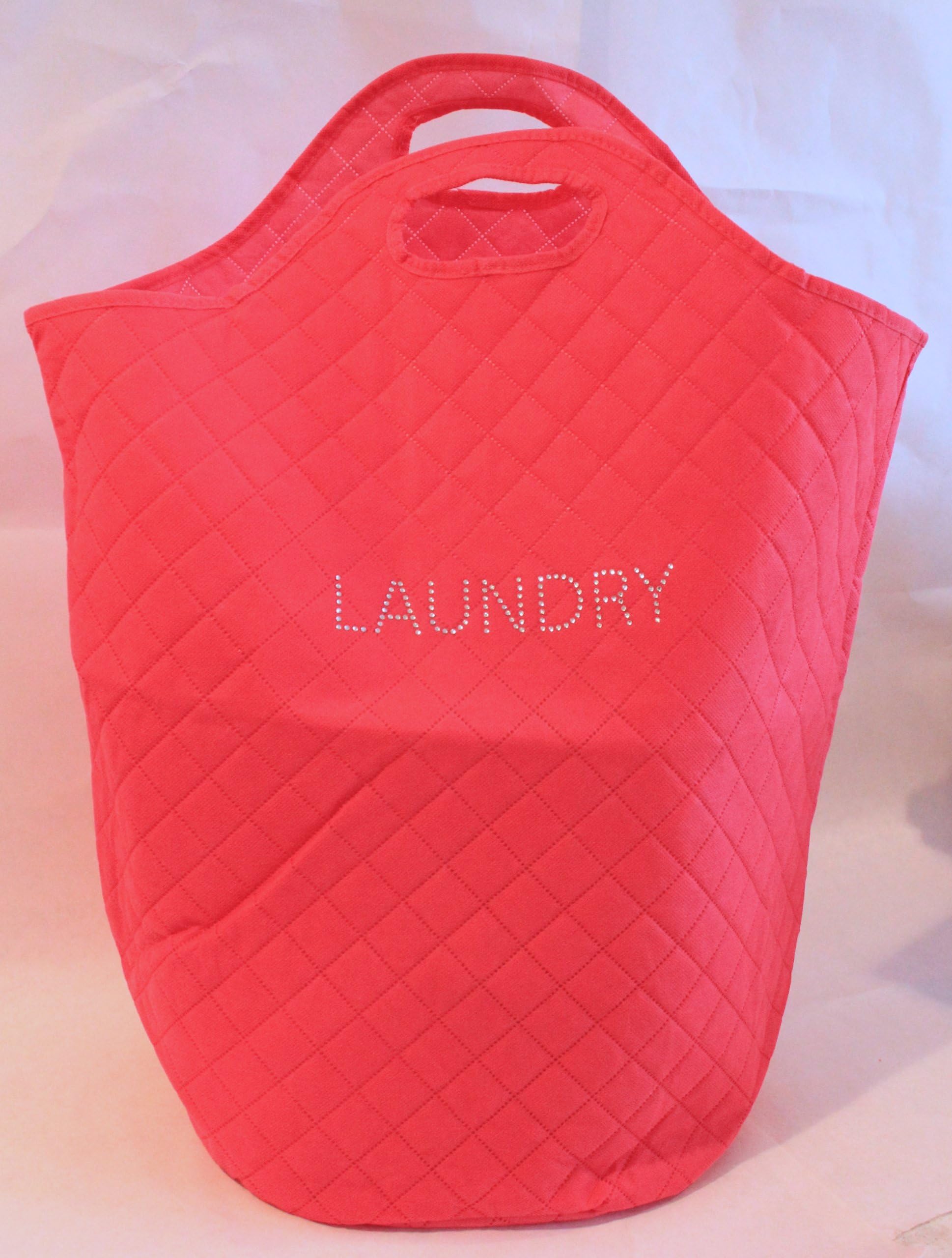 Pink Laundry Hamper with Handle - Pink Hamper for Laundry - Easy to Carry Laundry Bag - Dimensions: 21'W X 23'H