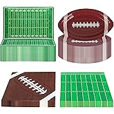 96 PCS Football Party Supplies Football Sports Paper Plates and Napkins Disposable Tableware Set Serve 48 Guests for Sports Birthday Game Day Party Decor