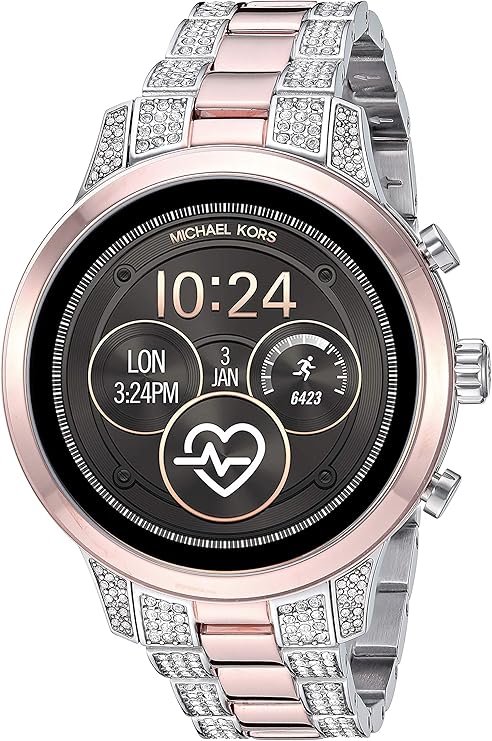 Michael Kors Access Womens Runway Touchscreen Smartwatch Stainless Steel Bracelet watch, Two tone Rose gold tone and silver, MKT5056