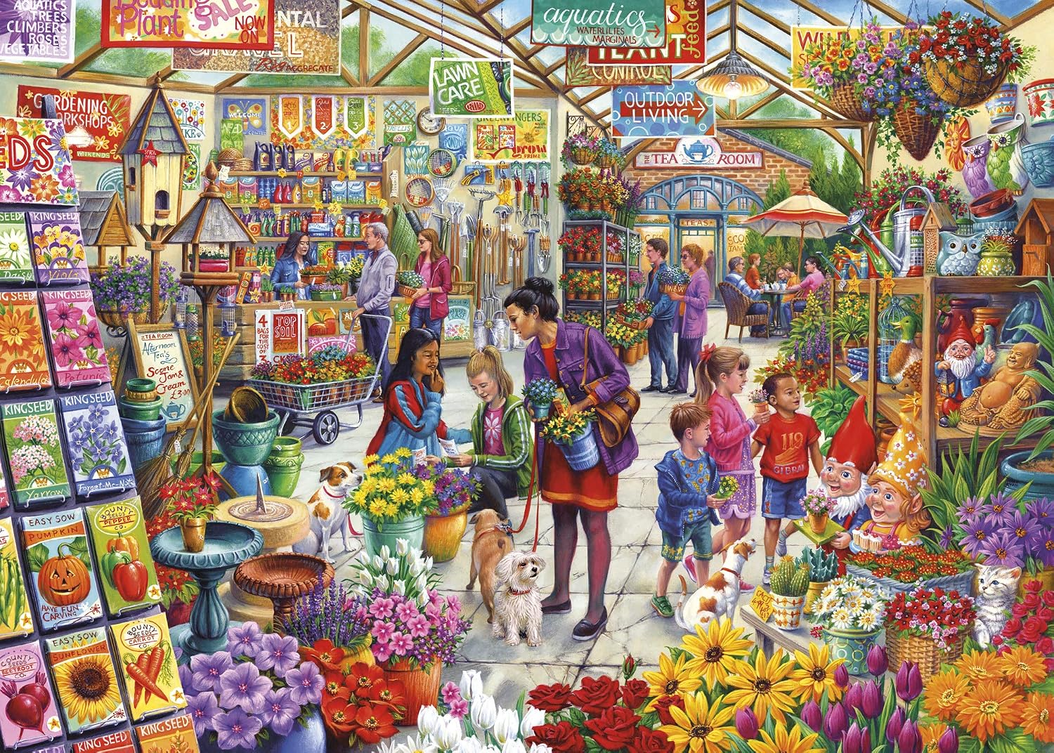 Gibsons Gardener’s Delight 1000 Piece Jigsaw Puzzle for Adults, Garden Centre Scene Artwork by Tony Ryan - Image 3