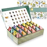 Teabloom - World's Finest Pyramid Tea Collection, 24 Varieties of USDA Certified Organic & Kosher Teas - Black Tea, Green Tea, White Tea, Oolong Tea, and Herbal/Fruit Tea Blends