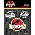 Jurassic Park Logo Decals - Set of 3 Color and Black/White Waterproof Vinyl Stickers for Car Truck Water Bottle Laptop Skateboard - Jurassic World Stickers