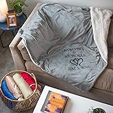 Custom Catch Personalized Unique Wedding Couple Gifts - Anniversary, Engagement Gift Blanket (Hearts)