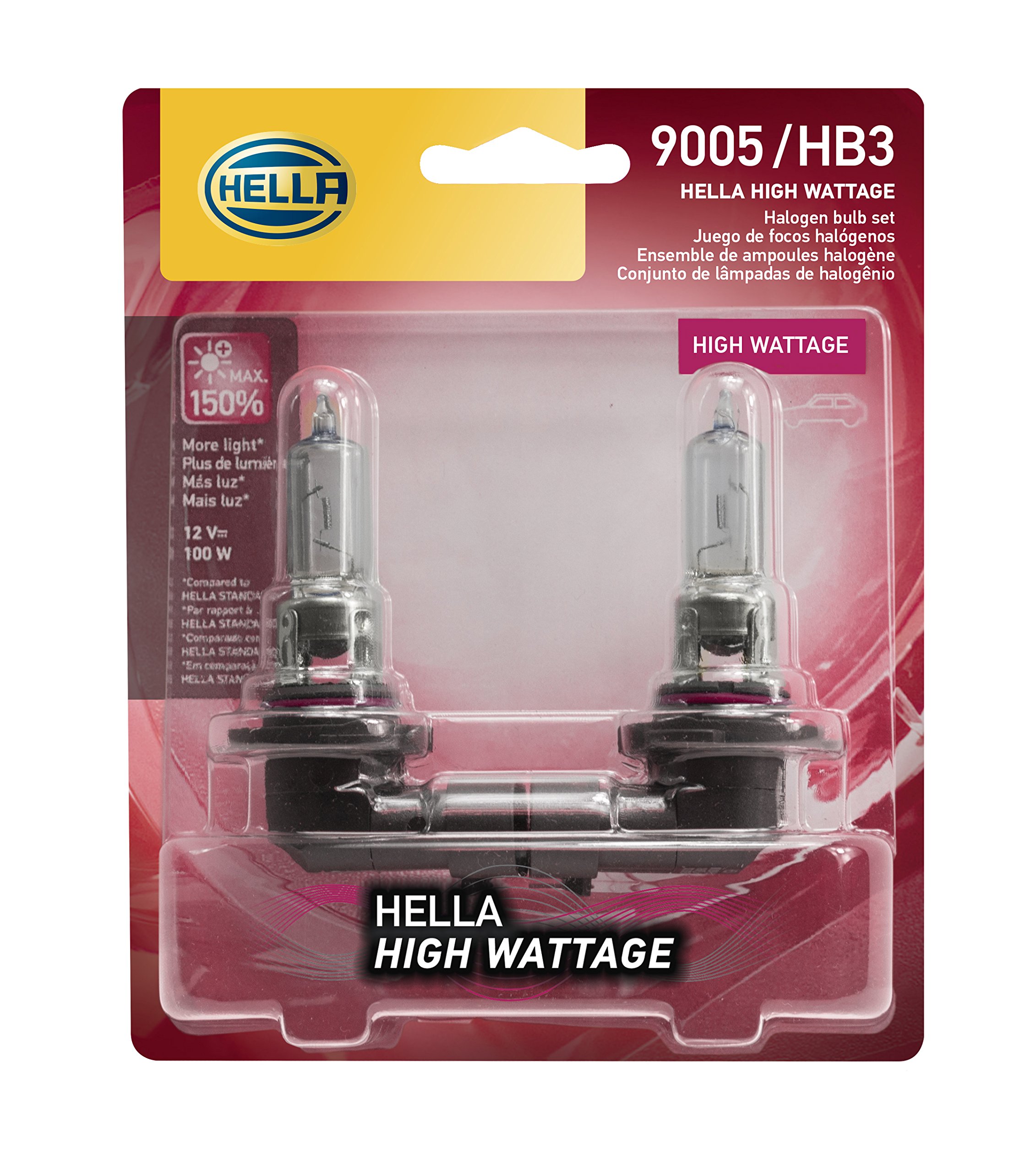 Photo 1 of HELLA 9005 100WTB Twin Blister High Wattage Bulbs, 12V, 2 Pack