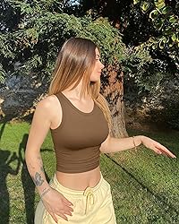 OQQ Women's 2 Piece Tank Tops Crew Neck Sleeveless