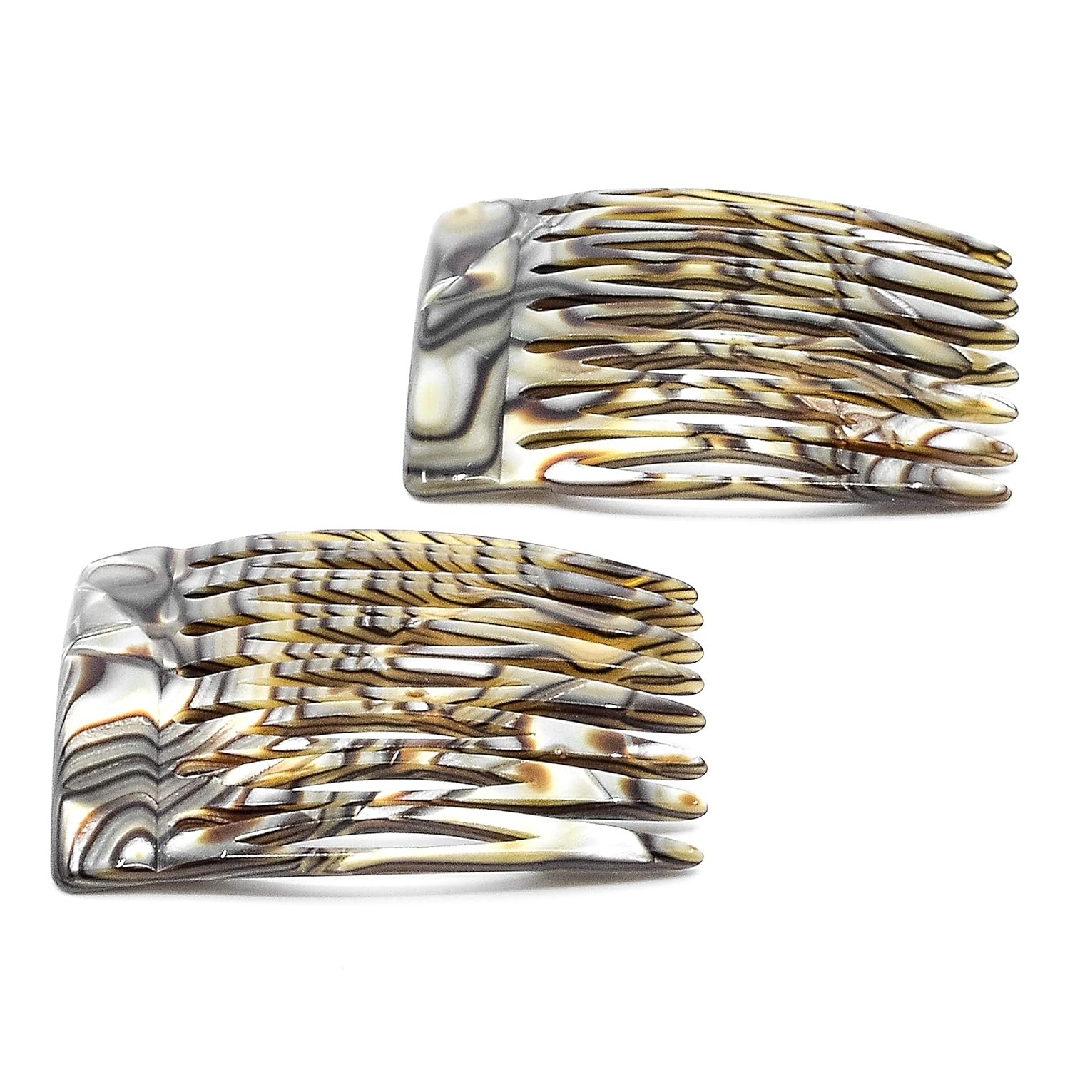 Camila Paris CP2332/2 French Hair Side Comb 2 Pack Handmade Small Onix, Flexible Durable Cellulose Hair Combs, Strong Hold Hair Clips for Women, No Slip Styling Girls Hair Accessories, Made in France : Beauty