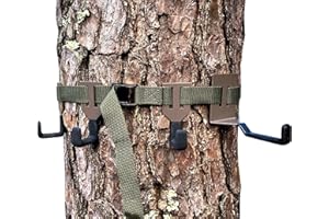 bwd Bow/Gear Combo Hanger - Ultimate Bow Hanger & 3 Wide Gap Gear Hangers - No Wobble, Lasts a Lifetime - 300 lb Capacity - Tree Mount - Minimalist Style