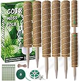 Moss Pole 58.7 Inch, Monstera Coir Totem Pole 5 Pack, 17.5" and 12" Moss Poles for Climbing Plants, Moss Sticks for Indoor Pl