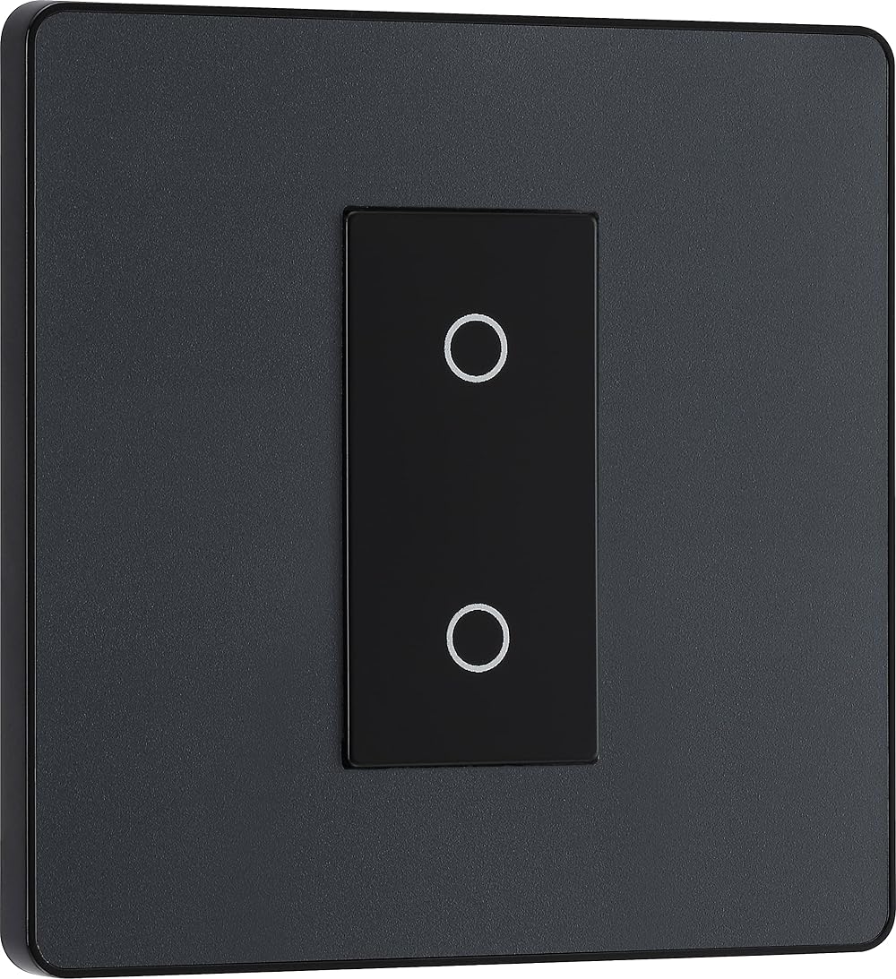 BG Electrical Single Master Touch Dimmer 200W Matt Grey Evolve
