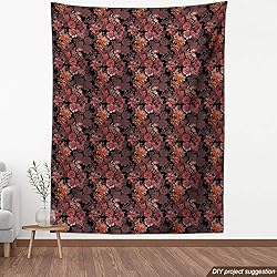 Ambesonne Flower Fabric by The Yard, Flowers of