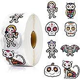 BeYumi 1000Pcs Day of The Dead Stickers Dia de Los Muertos Colorful Sugar Skull Skeleton Cat Stickers Waterproof Halloween Mexican Fiesta Stickers Decals for Laptop Water Bottle Kids Party Supplies