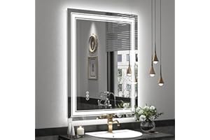 GOLOMO 28x36 LED Lighted Mirror for Bathroom Wall, Dimmable Vanity Mirror with Lights, Backlit and Front lit, Dimmable, Anti-Fog, Shatter-Poof (Horizontal/Vertical)