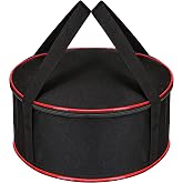 KH866 Camping Tableware Organizer Outdoor Hiking Plate Dishes Bowl Pot Storage Bag, Large Round Crockery Protectors Travel Dinnerware Chest, Camp Dish Bags with Zipper for Cupboard