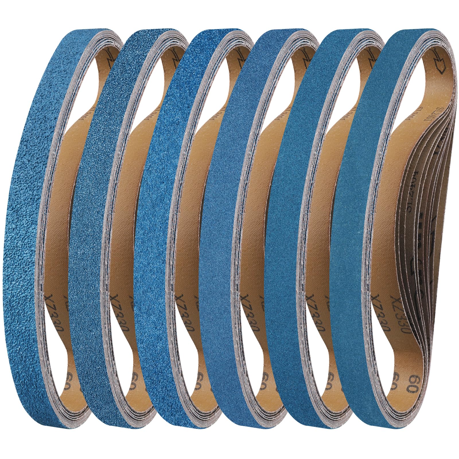 Shineboc Sanding Belt 25 x 762 mm, 10PCS Sander Belts 40/60/80/120/240/400 Grit for Polishing Metal, Wood