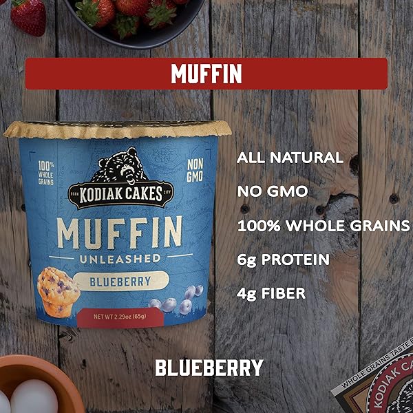 KODIAK CAKES MINUTE MUFFINS, MOUNTAIN BLUEBERRY, 2.29 OUNCE (PACKAGING MAY VARY)