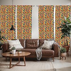 Ambesonne Geometric Window Curtains Pack of