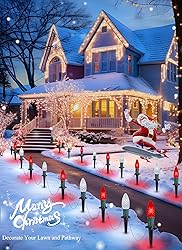 Christmas Pathway Lights Outdoor, 2 Pack 26 Ft 20