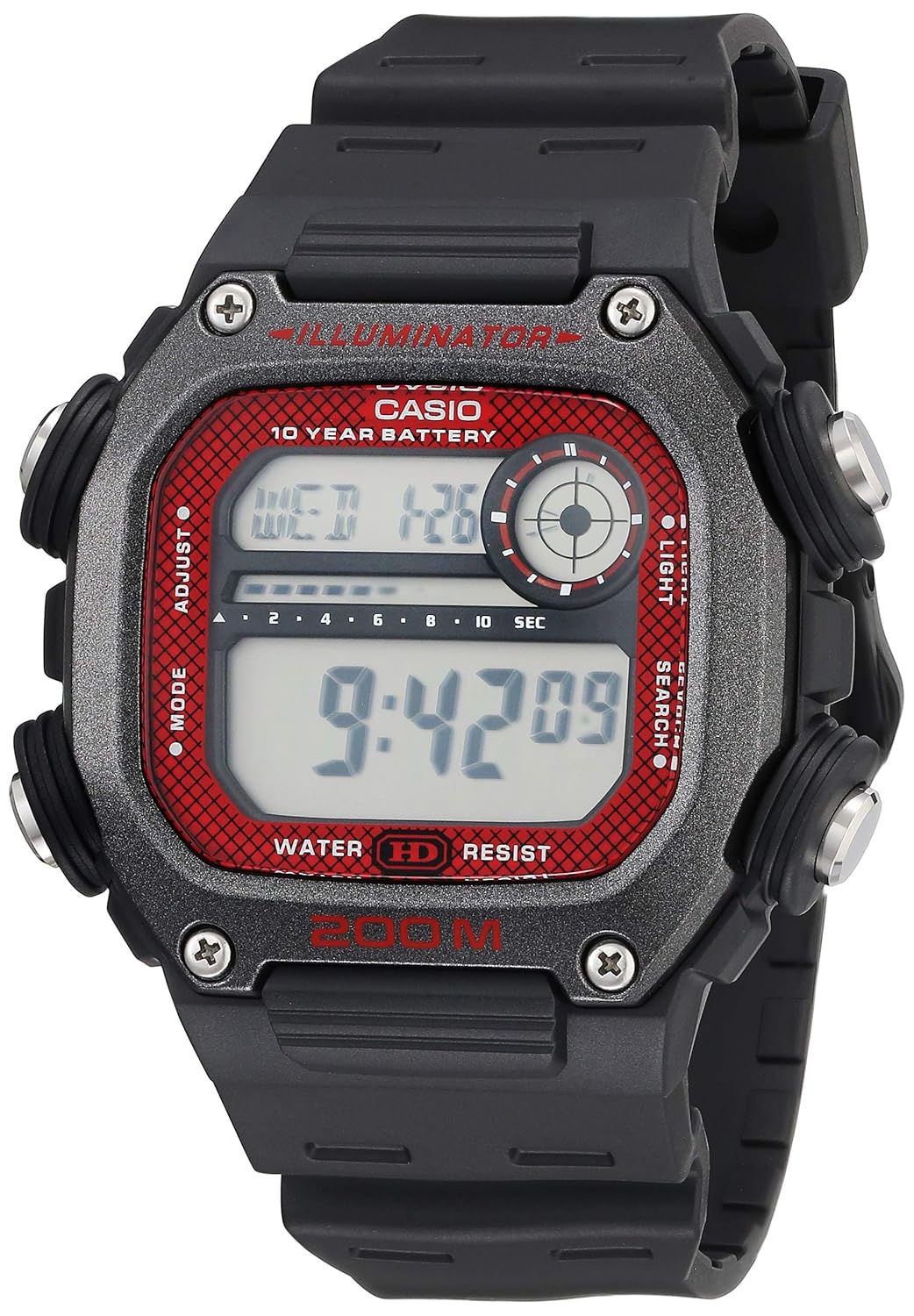Buy Casio 10 Year Battery Quartz Watch with Resin Strap, Black, 27.2 (Model DW291H1BVCF