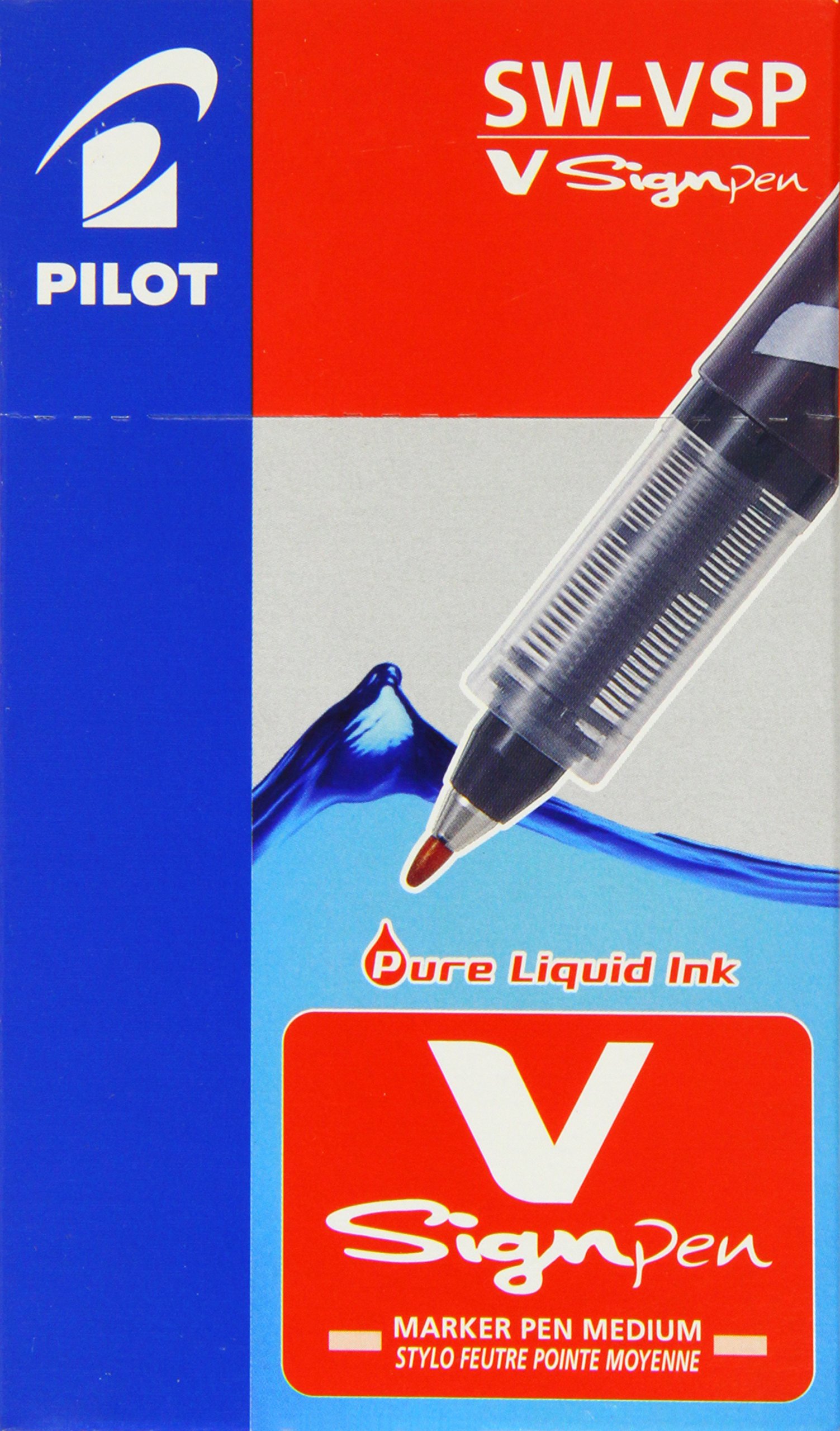 Pilot V Sign Pen Liquid Ink 2.0 mm Tip - Violet, Box of 12