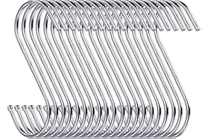 D-buy 40 Pack Heavy Duty S Hooks Stainless Steel S Shaped Hanging Hooks Hangers for Kitchen, Bathroom, Bedroom and Office (40
