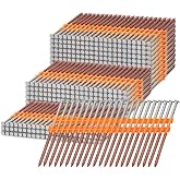 INMOZATA 1000 Count 21 Degree Framing Nails 3 Inch | 3" x 0.120", Hot Dipped Galvanized, Plastic Collated Ring Shank Round Head Nails