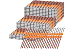 INMOZATA 1000 Count Framing Nails 21°, Full Round Head Hot Dipped Galvanized Ring Shank Plastic Strip Nails Joist Hanger Nails for Woodworking Project.（2-1/2 Inch X 0.120 Inch）