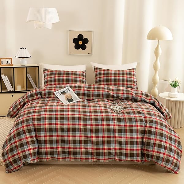 ECOCOTT BUFFALO PLAID DUVET COVER KING SIZE– 3...