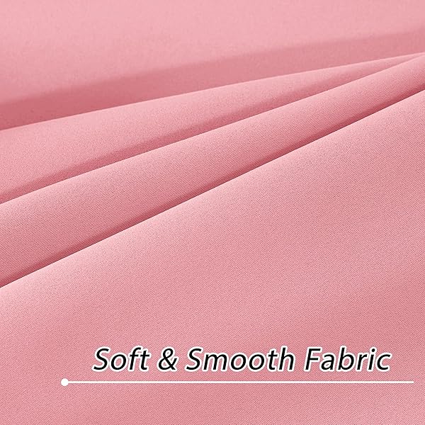 LCOOMZEN PINK GROMMET BLACKOUT CURTAINS FOR BEDROOM AND LIVING ROOM 2 PANELS SET THERMAL INSULATED ROOM DARKENING CURTAINS (W52 X L90 INCH, PINK)