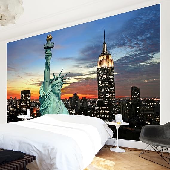 Apalis Vliestapete New York at Night Fototapete Breit | Vlies Tapete