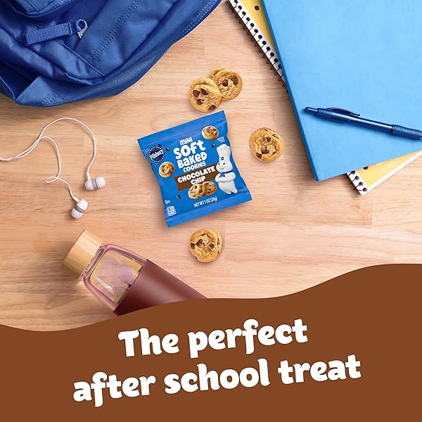 PILLSBURY MINI SOFT BAKED COOKIES, CHOCOLATE CHIP, SNACK BAGS, 10 CT, 10 OZ