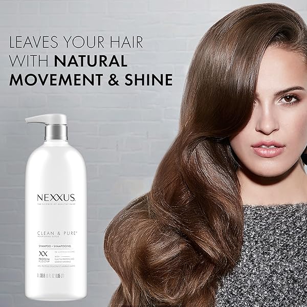 NEXXUS CLEAN AND PURE CLARIFYING SHAMPOO, WITH PROTEINFUSION, NOURISHED HAIR CARE SILICONE, DYE AND PARABEN FREE 33.8 OZ