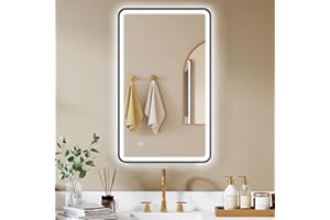 HOMCOM 40" x 24" LED Bathroom Mirror with Lights, Backlit & Frontlit, Wall Mounted Vanity Mirror, 3 Colours, Dimmable, Anti-F