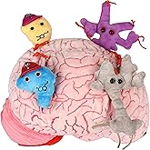GIANT MICROBES Deluxe 9.5" Brain with Neuron Plush, Gift for Med Student, Gifts for Neurologist, Brain Surgery Recovery, TBI Awareness, Neurology Gifts, Neuroscience Gift, Mental Health Awareness