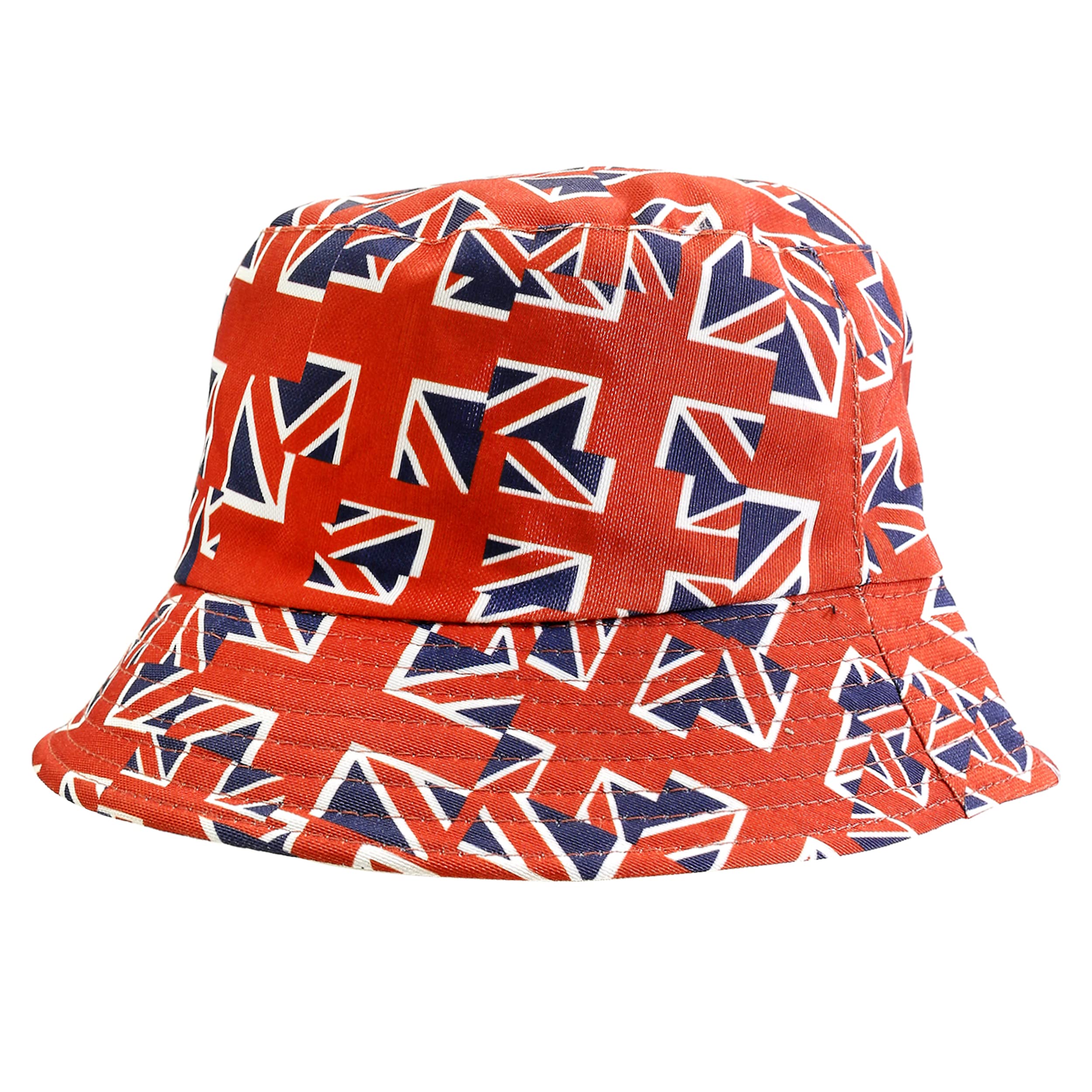 Rocking Party Union Jack Unisex Reversible Bucket Hat Olympics Britain Team (Choose Design) (Mini Flag/Black)