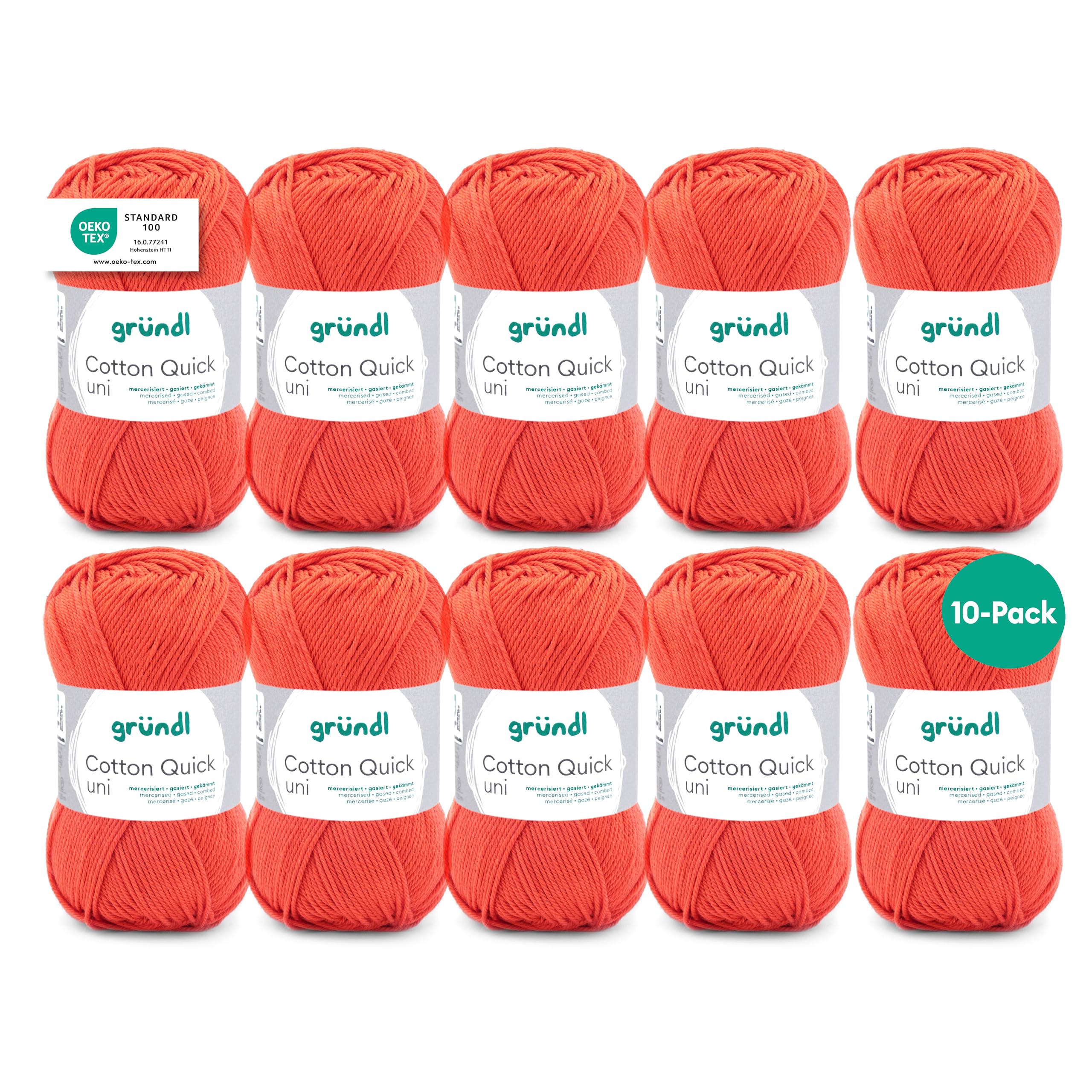 Gründl Value Pack Cotton Quick Yarn, Cotton, Orange, 29 x 12 x 7 cm