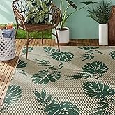 Tommy Bahama Palm Coastal Indoor/Outdoor Area Rug, Beige/Green, 7'10"x10'2"